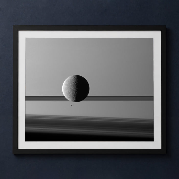 Framed print mockup — Saturn Sun Moon Rings