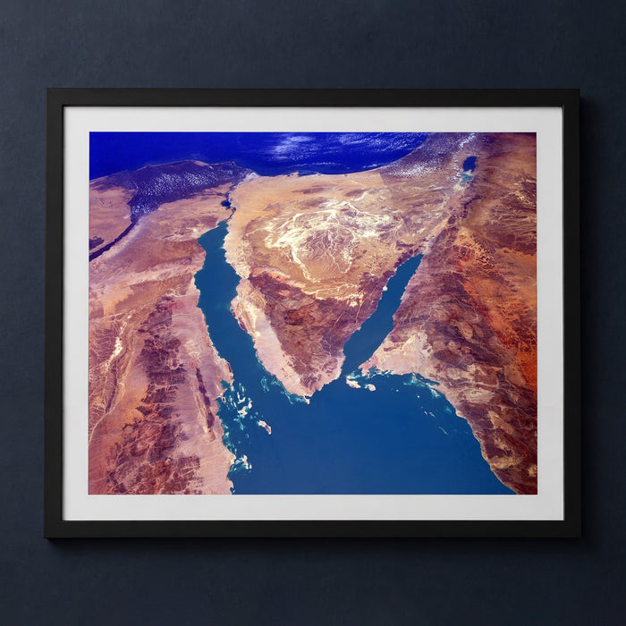 Framed print mockup — Sinai Exodus Route