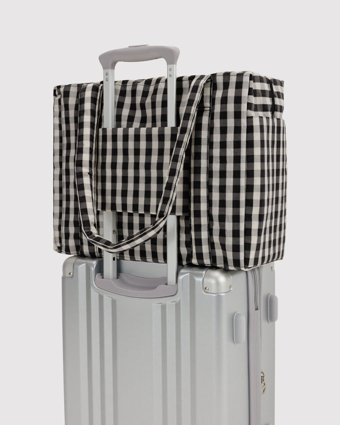 Small Cloud Carry-On - Black and Cream Gingham