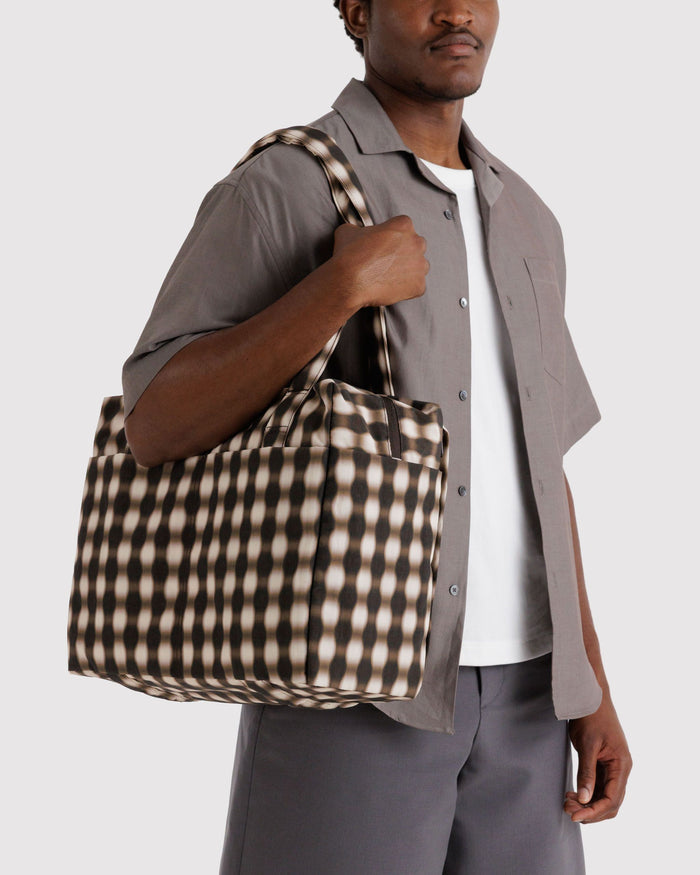 Small Cloud Carry-On - Blurred Gingham Brown