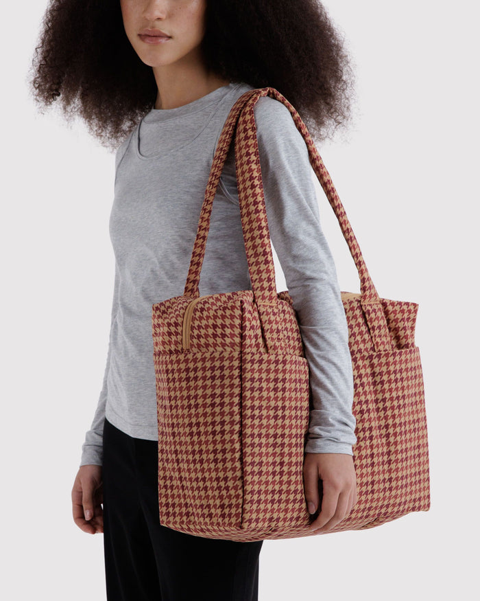 Small Cloud Carry-On - Tan Houndstooth