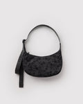 Small Nylon Crescent Bag - Charcoal Ditsy Floral