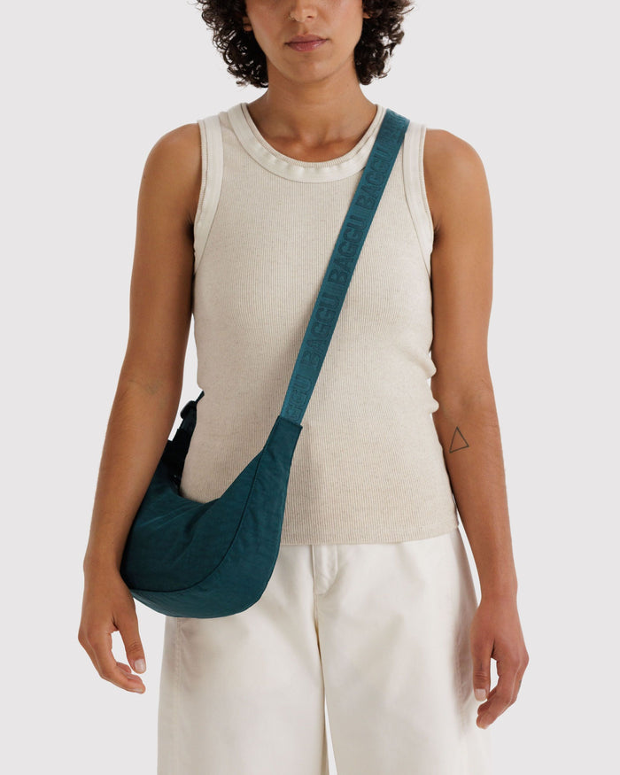 Small Nylon Crescent Bag - Deep Sea