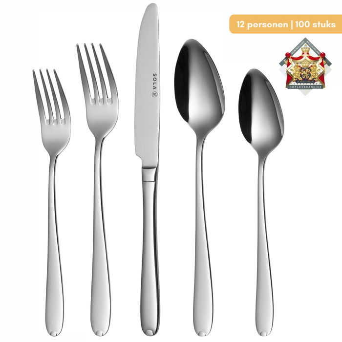 Sola Bestekset Fleurie - 18/10 RVS - 100 delig / 12 personen