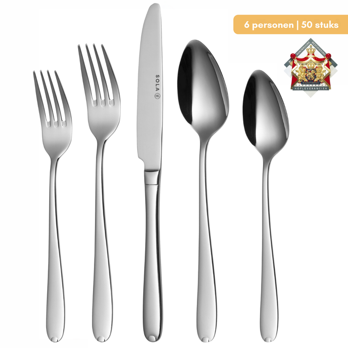 Sola Bestekset Fleurie - 18/10 RVS - 50 delig / 6 personen