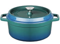 Sola Braadpan met deksel - Blauw - ø 24 cm / 3.5 Liter - geëmailleerde anti-aanbaklaag