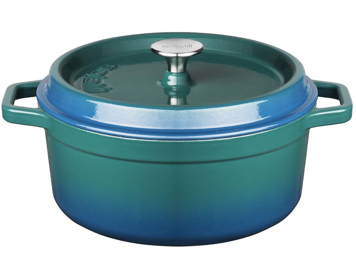 Sola Braadpan met deksel - Blauw - ø 24 cm / 3.5 Liter - geëmailleerde anti-aanbaklaag