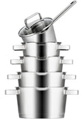 Sola Pannenset Diamond 5-Delig RVS - Downdraft geschikt - Kookpan ø 16, 18, 20, 24 cm & Steelpan ø 16 cm - geschikt voor alle warmtebronnen