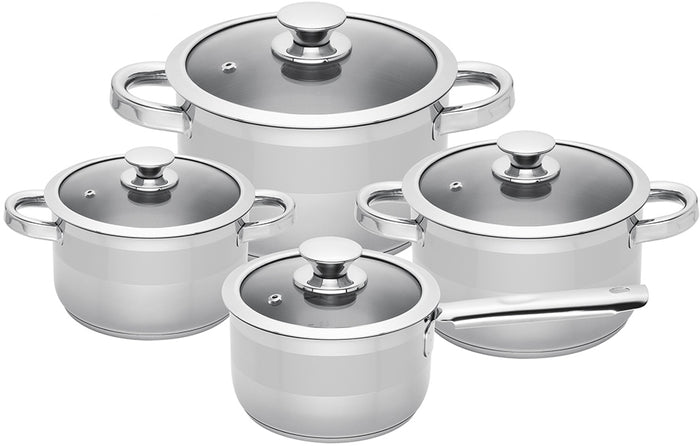 Sola Pannenset Furore 4-Delig RVS Kookpan ø 16, 18, 20 cm & Steelpan ø 16 cm - geschikt voor alle warmtebronnen