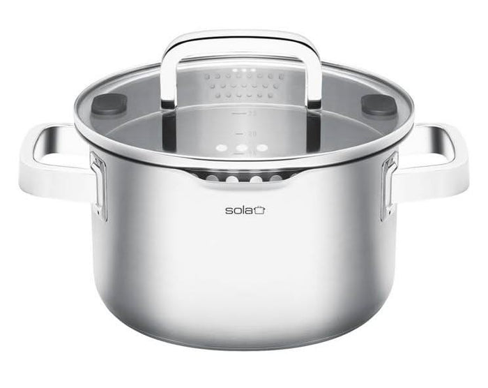 Sola Soeppan Juvia RVS Downdraft en Inductie geschikt ø 24 cm / 5.5 liter - geschikt voor alle warmtebronnen