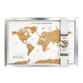Splosh - Travel Map - World Medium - White with Silver Frame