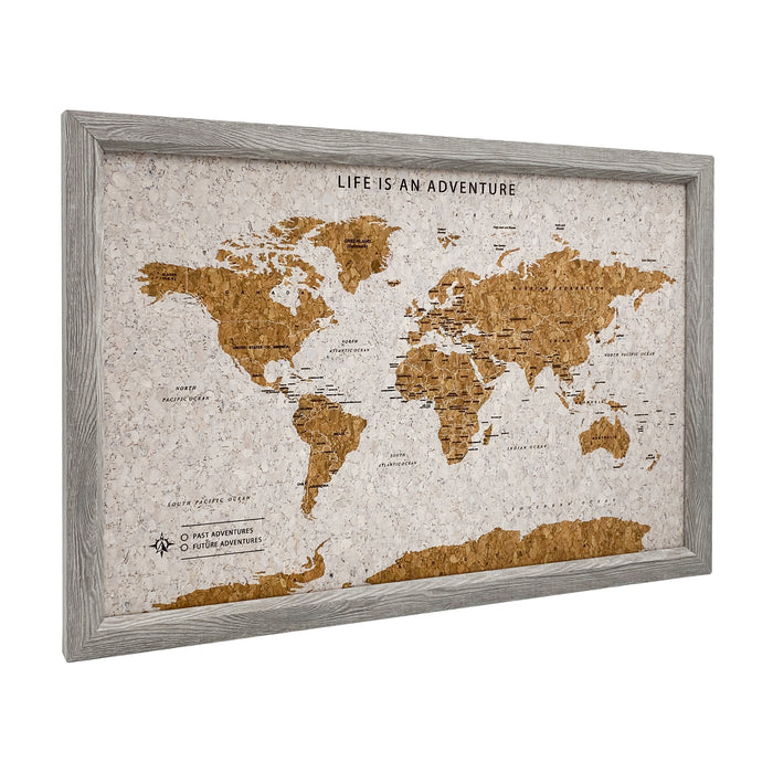Splosh - Travel Map - World Small - Grey