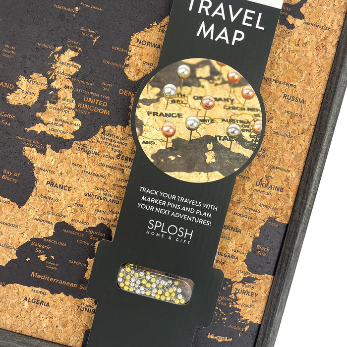 Splosh - Travel Map - XL Desk Europe - Black