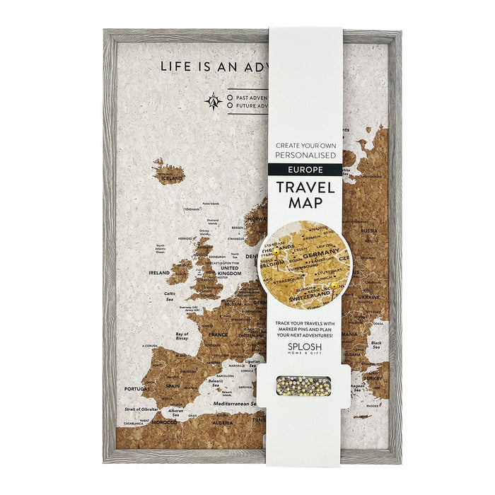 Splosh - Travel Map - XL Desk Europe - Grey