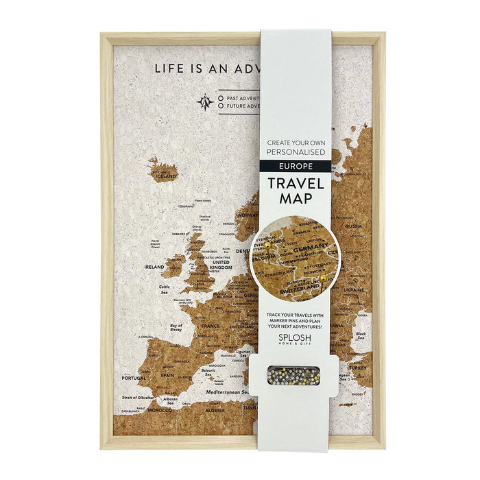 Splosh - Travel Map - XL Desk Europe  - White