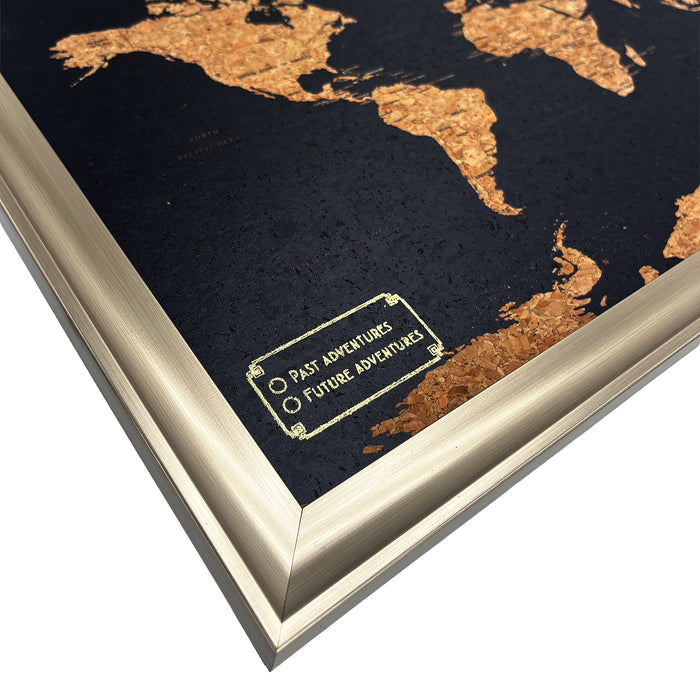 Splosh - Travel Map World Small - Black with Gold Frame