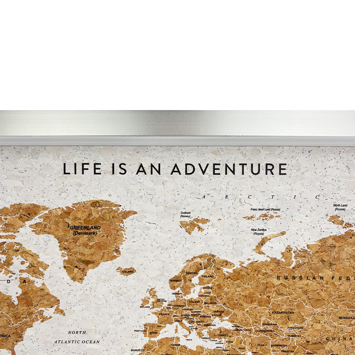 Splosh - Travel Map World Small - White with Silver Frame