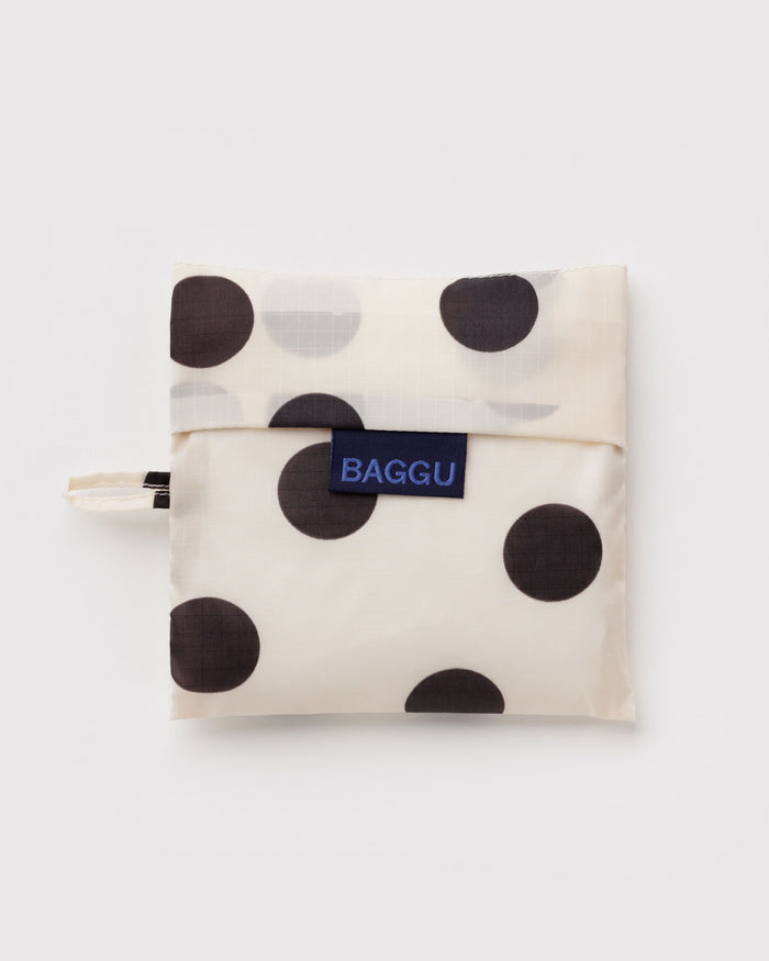 Standard Baggu - Cream and Black Polka Dot