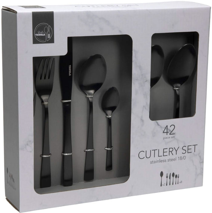 Studio Tavola Bestekset - Classic - Zwart - 42-delig / 8 personen