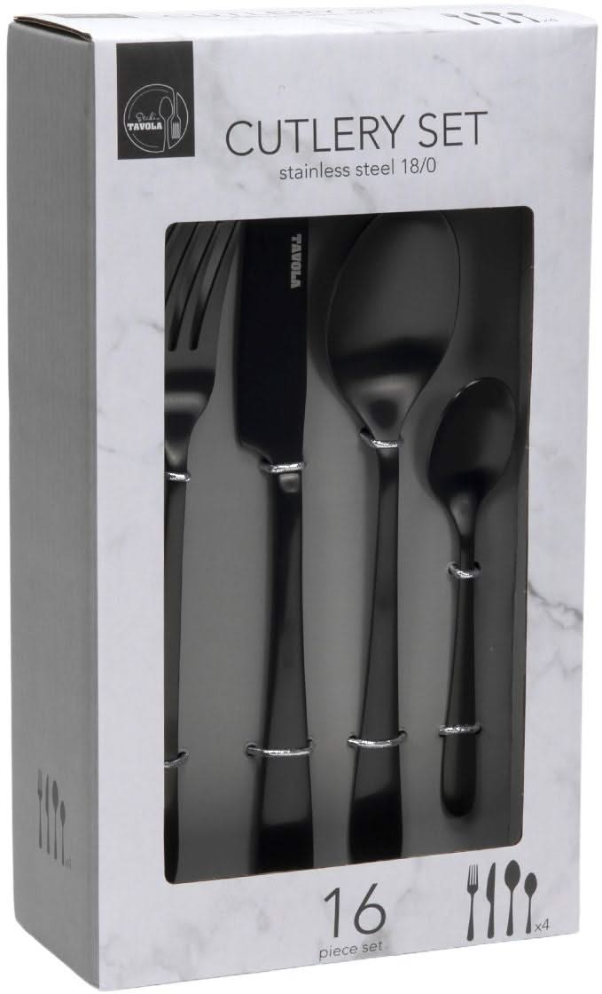 Studio Tavola Bestekset - Modern - Zwart - 16-delig / 4 personen