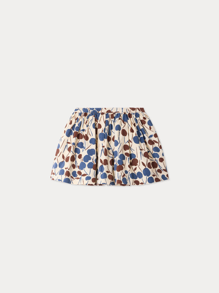 Suzon skirt in printed velvet and organic cotton