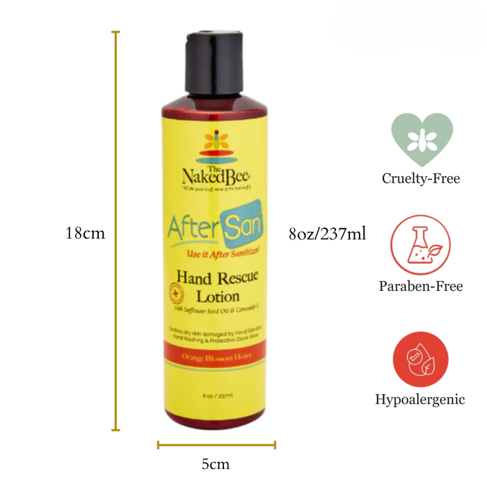 The Naked Bee - Orange Blossom Honey - AfterSan Hand Rescue 8oz