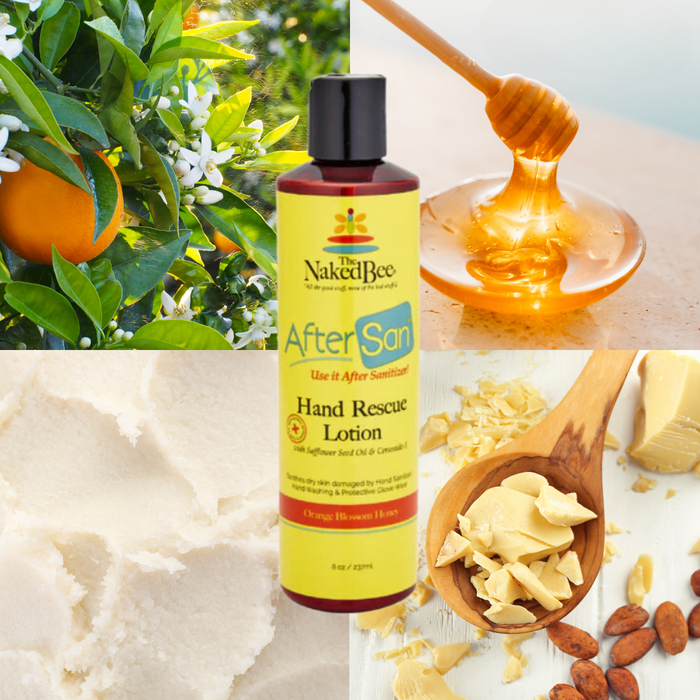 The Naked Bee - Orange Blossom Honey - AfterSan Hand Rescue 8oz