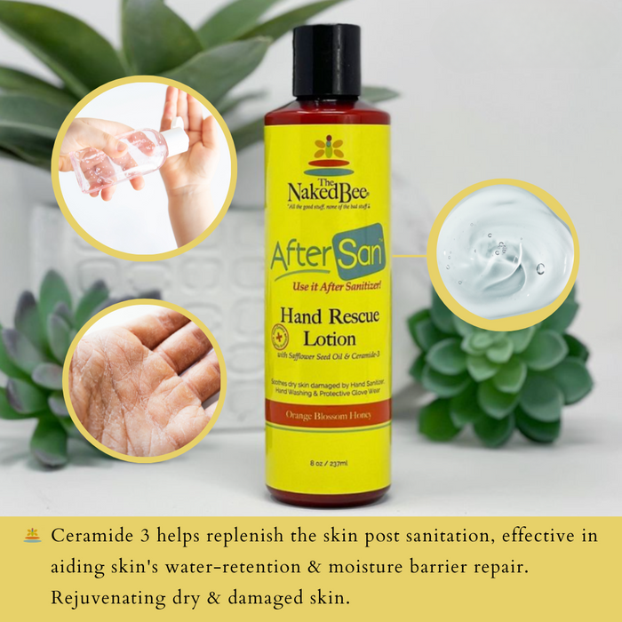 The Naked Bee - Orange Blossom Honey - AfterSan Hand Rescue 8oz