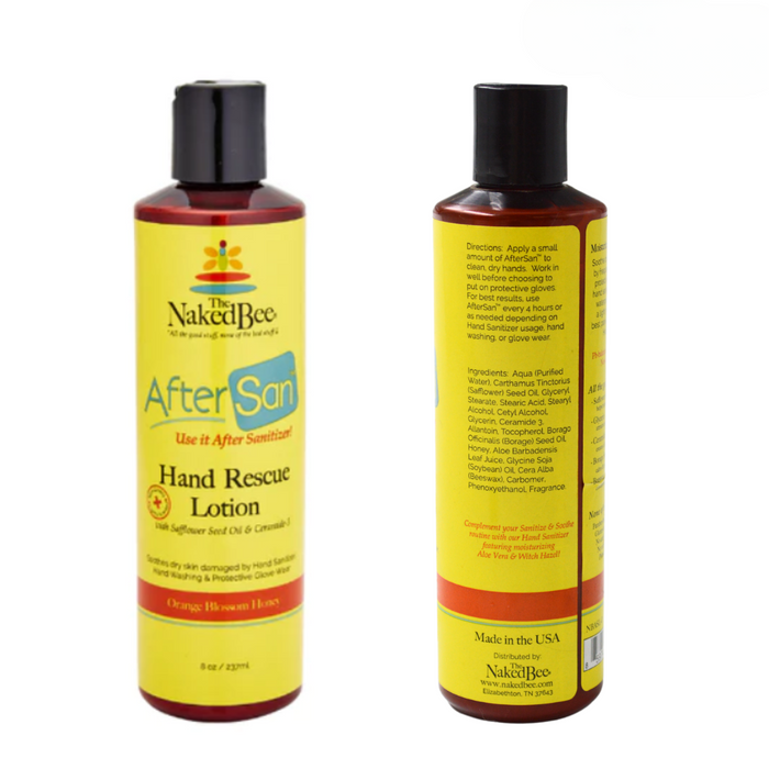 The Naked Bee - Orange Blossom Honey - AfterSan Hand Rescue 8oz
