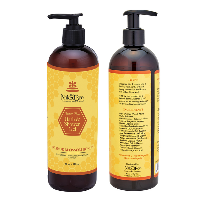 The Naked Bee - Orange Blossom Honey - Bath & Shower Gel 16oz