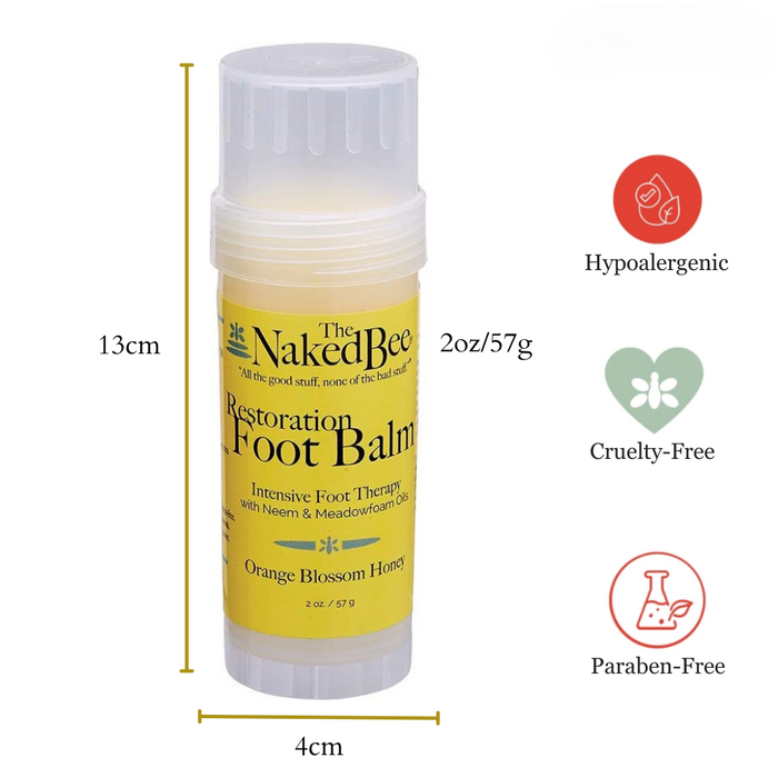 The Naked Bee - Orange Blossom Honey - Restoration Foot Balm 2oz