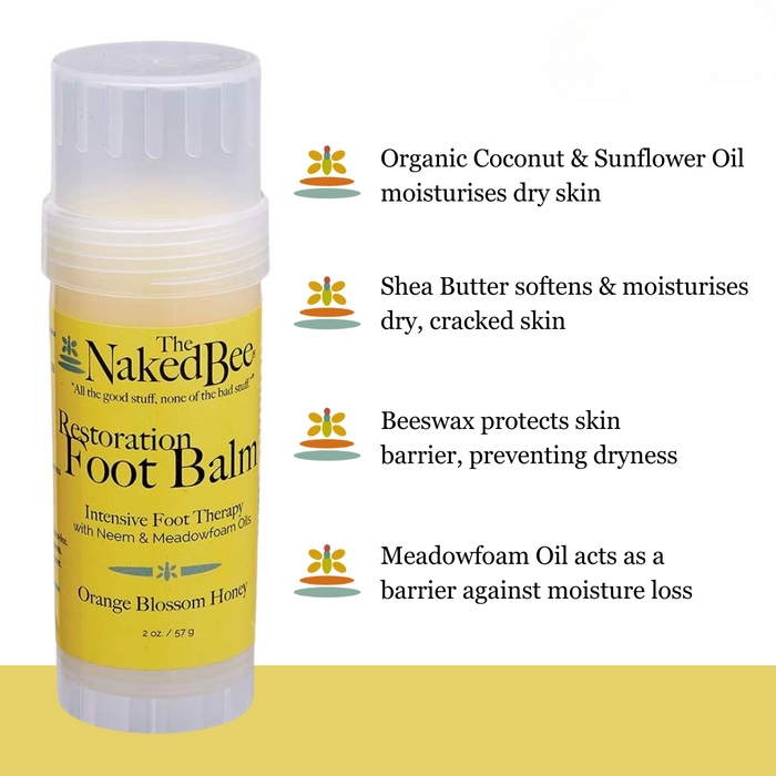 The Naked Bee - Orange Blossom Honey - Restoration Foot Balm 2oz