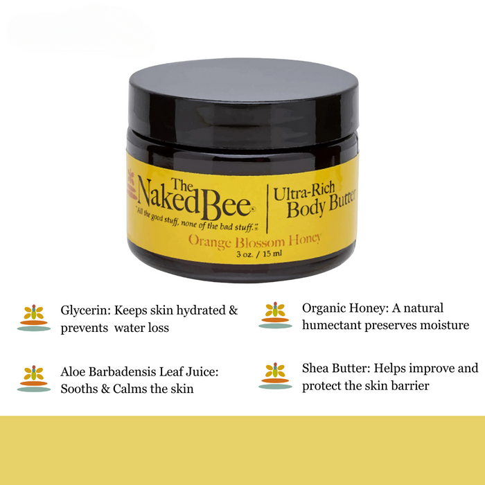 The Naked Bee - Orange Blossom Honey - Ultra-Rich Body Butter 3oz