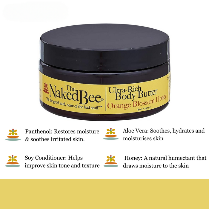 The Naked Bee - Orange Blossom Honey - Ultra Rich Body Butter 8oz