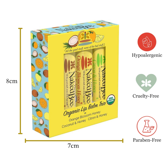 The Naked Bee - Organic Lip Balm Trio