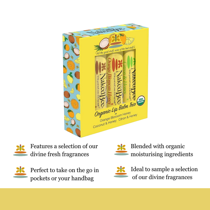 The Naked Bee - Organic Lip Balm Trio