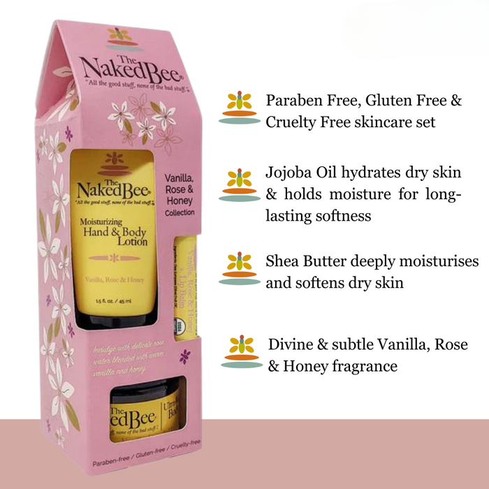 The Naked Bee - Vanilla, Rose & Honey - Gift Collection