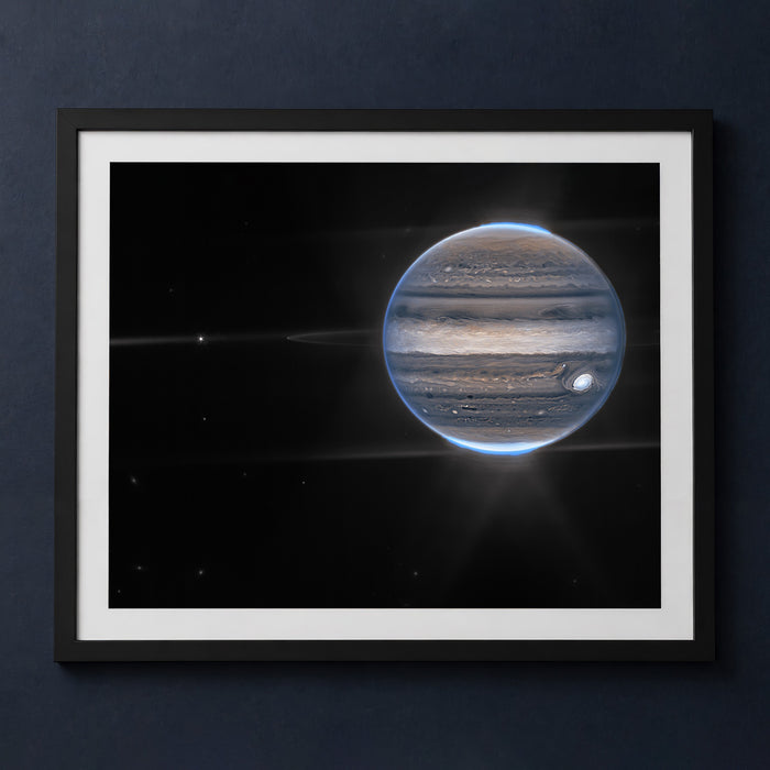 Framed print mockup — The Polar Auroras of Jupiter