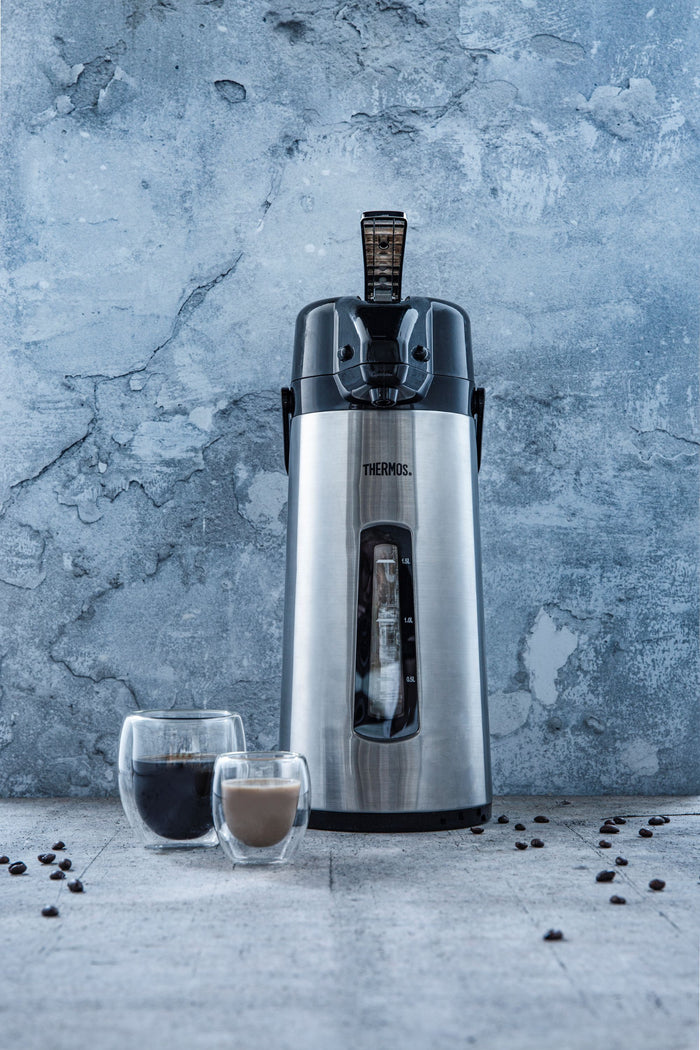 Thermos Thermoskan met Pomp & Venster - Pompkan - Isoleerkan - 2.2 Liter