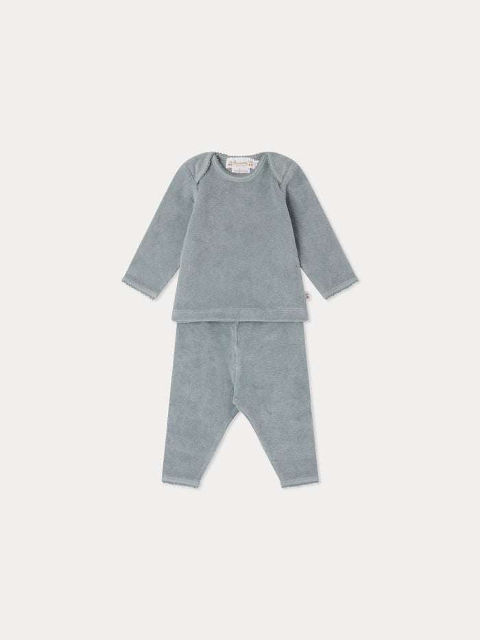 Timi set in blue organic terry cotton
