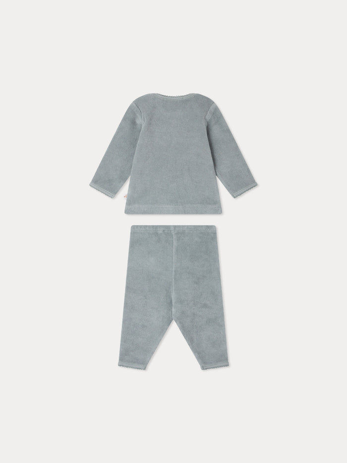 Timi set in blue organic terry cotton