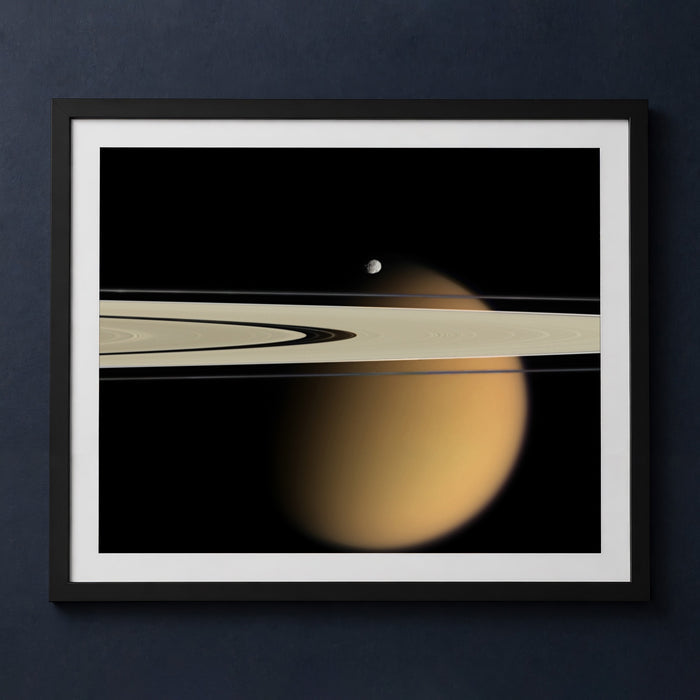 Framed print mockup — Titan Beyond the Rings