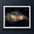 Framed print mockup — Two Colliding Galaxies