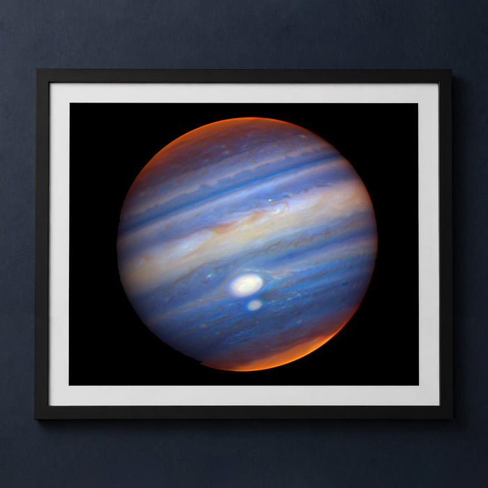 Framed print mockup — Two Storms on Jupiter