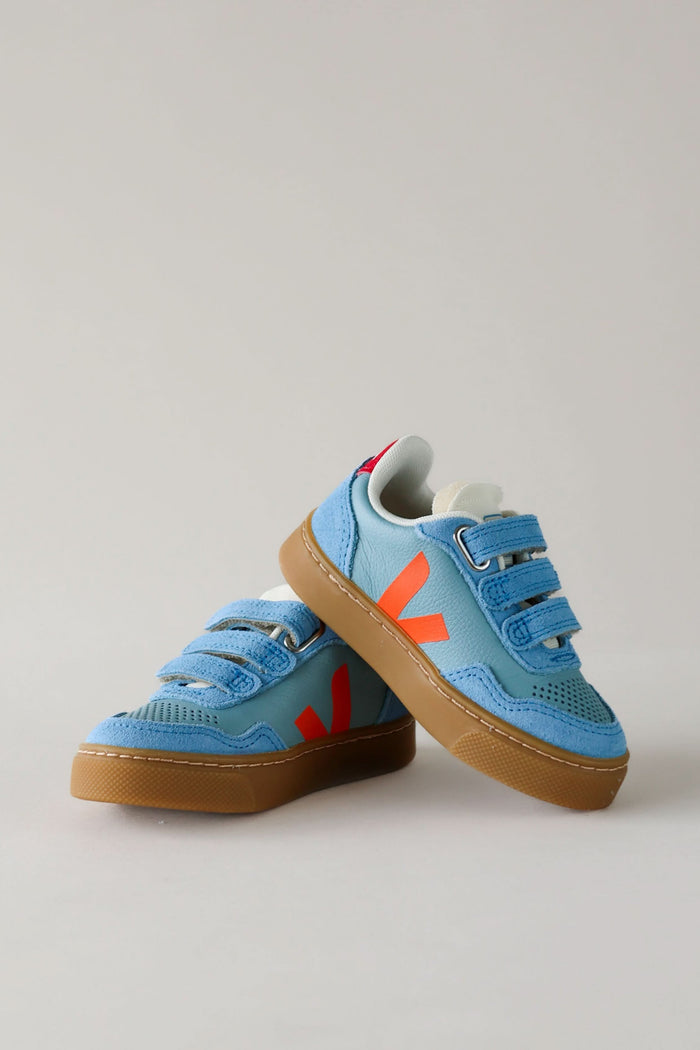 V90 Leather Sneakers - Steel / Fury / Natural