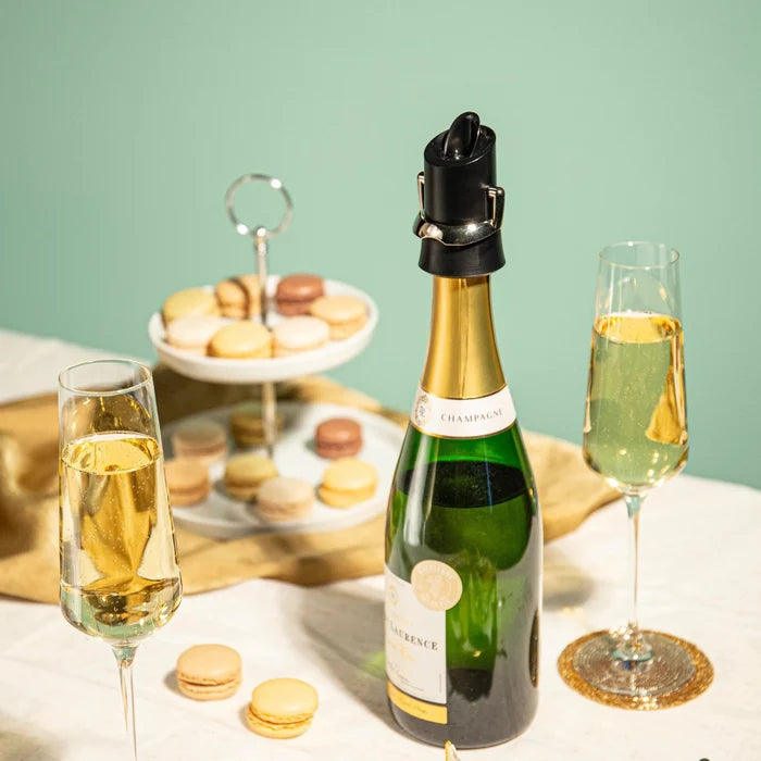 Vacu Vin Champagne Stopper en Schenker - Zwart