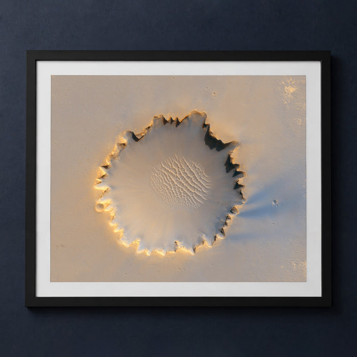Framed print mockup — Victoria Mars Crater