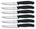 Victorinox Steakmessen Gekarteld Swiss Classic Zwart - 6 stuks