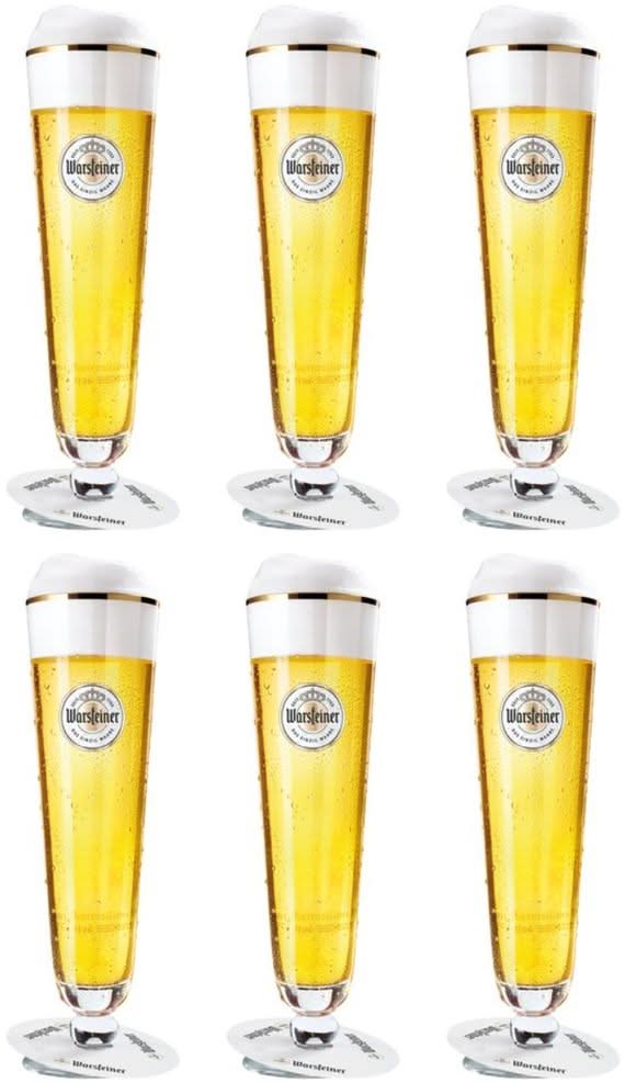 Warsteiner Bierglazen op Voet - 200 ml - 6 stuks
