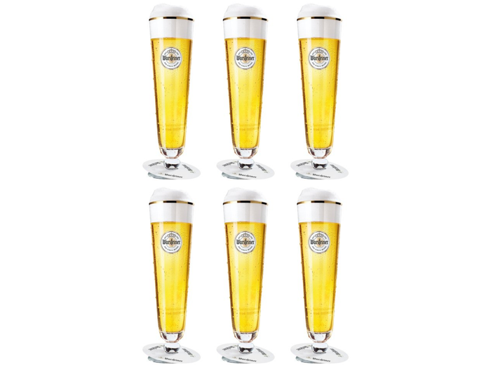 Warsteiner Bierglazen op Voet - 300 ml - 6 stuks